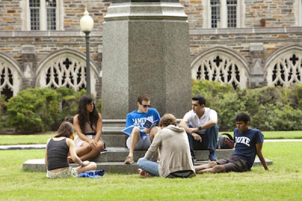 Duke students on lawn